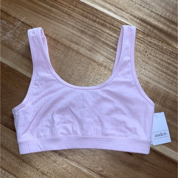 Auden Womens Pink Ribbed Scoop Neck Bralette Seamless Stretch Sports Bra Size XS - Picture 5 of 11